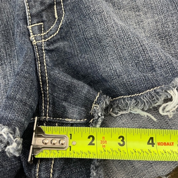 Vintage Mini Low Rise Denim Shorts Size 7 8 Y2K Preppy Grunge McBling 90s Rue21 - Picture 7 of 8